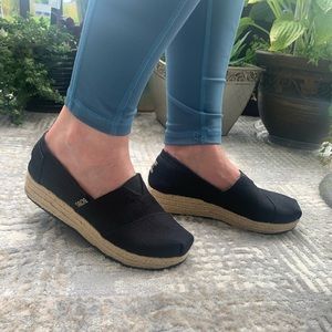 Black platform slip-on shoes